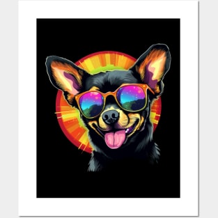 Retro Wave Chihuahua Dog Shirt Posters and Art